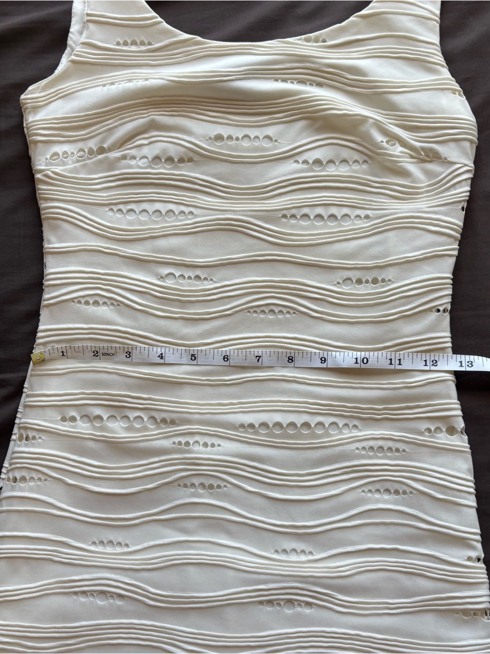 Soprano Cream Wave-Textured Mini Dress - Picture 6 of 7